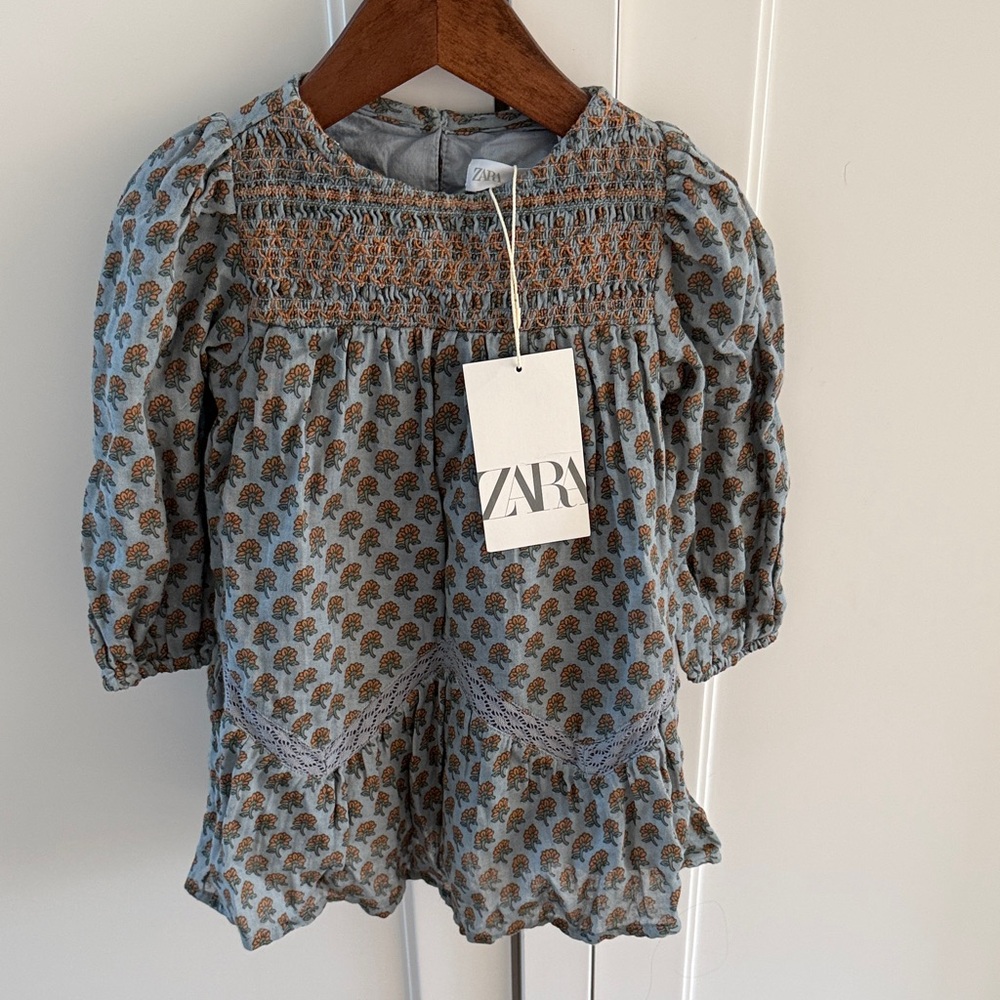 Zara NWT Smocked Baby Dress